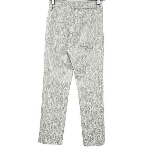 Express Snakeskin Metallic Super High Rise Straight Crop Jean Women's Size 4 NEW - Picture 2 of 9